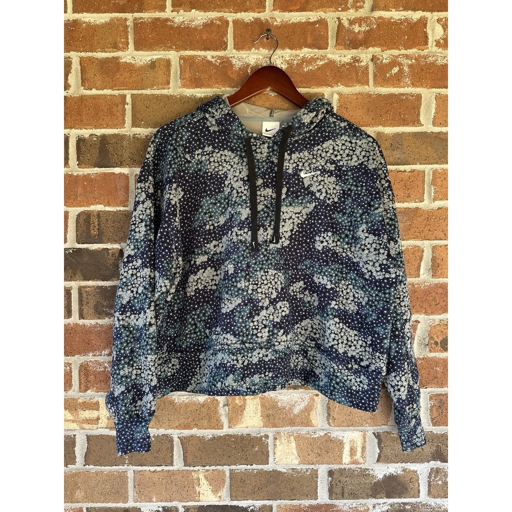 Nike All Over Floral Cropped Hoodie Size Small